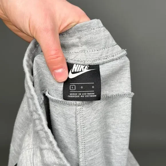 Nike Sweatpants Grey Cotton Joggers Black Swoosh